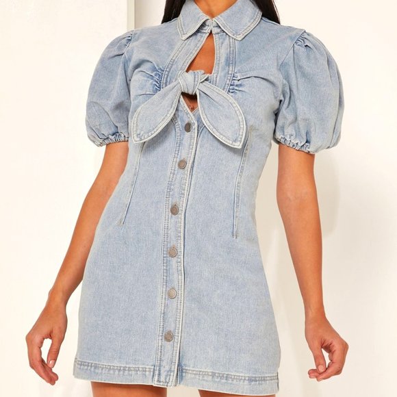 c/meo collective Front Knot Denim Dress - Picture 12 of 12